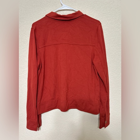 J Jill Wearever Collection Button Shacket Burnt Orange Collared Women’s Medium - Picture 3 of 10